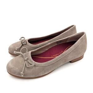 Munro Joslynn Sweet Ballet Flats Women's Bow Tie Suede Brown Size 8N EU39